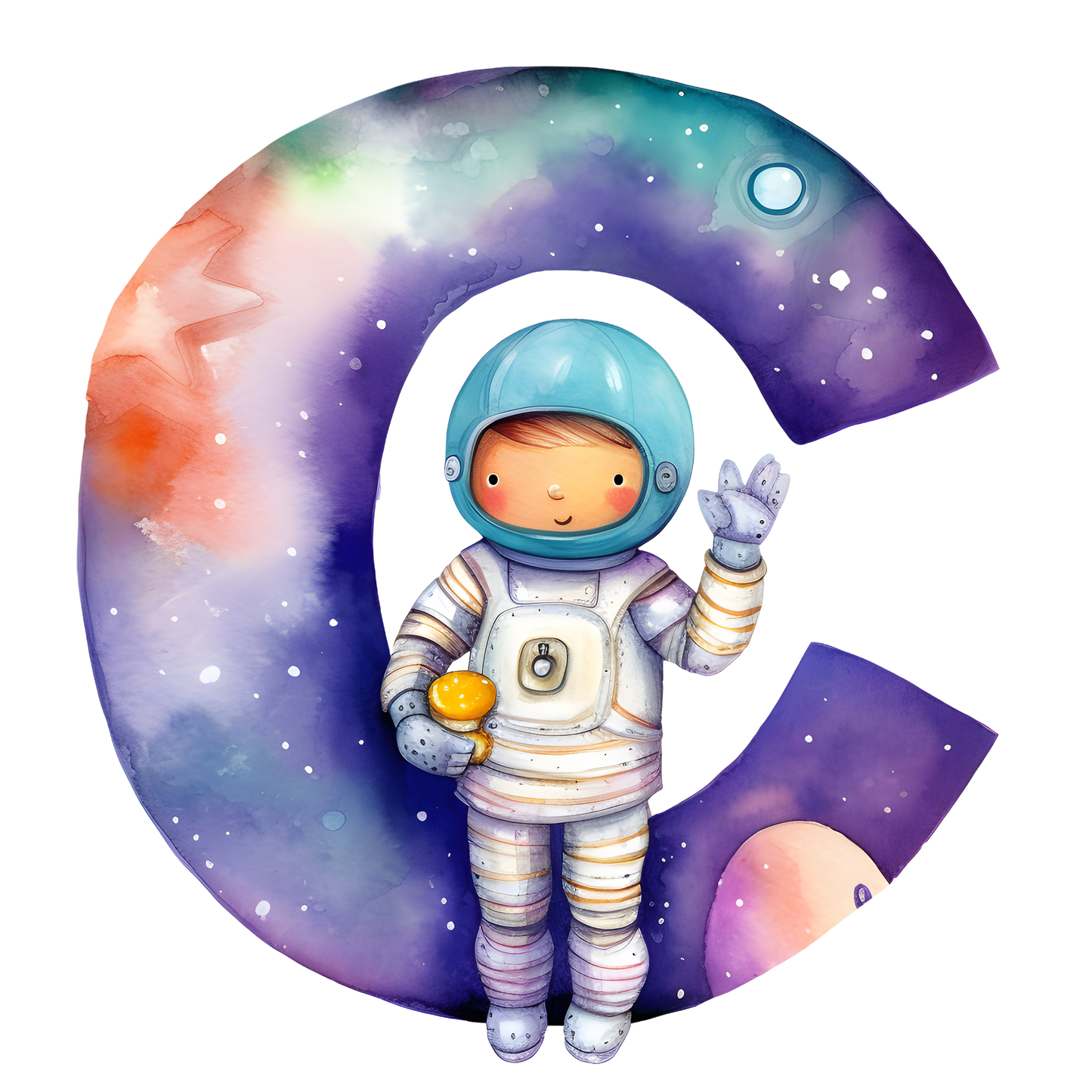 Illustrated Alphabet Mug - Astronaut