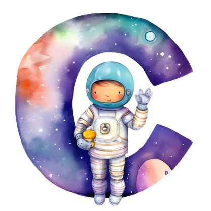 Illustrated Alphabet Mug - Astronaut