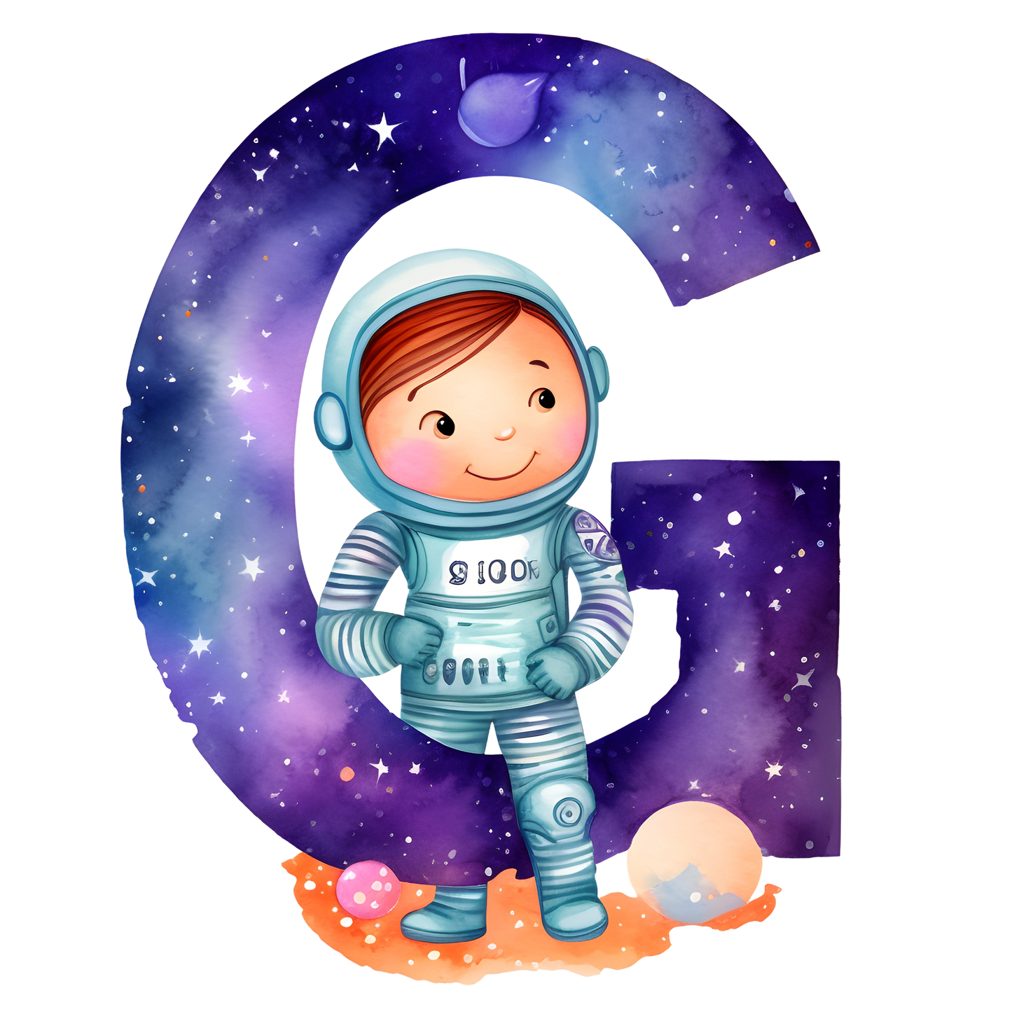 Illustrated Alphabet Mug - Astronaut