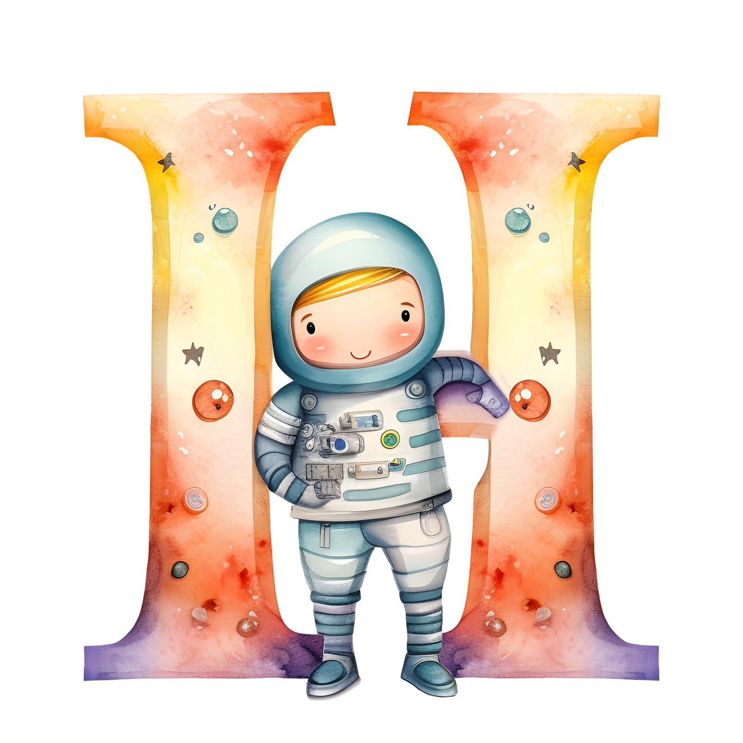 Illustrated Alphabet Mug - Astronaut