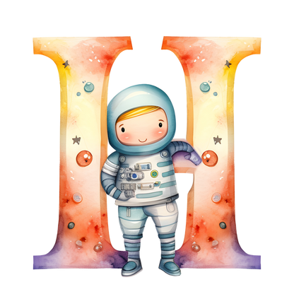 Illustrated Alphabet Mug - Astronaut