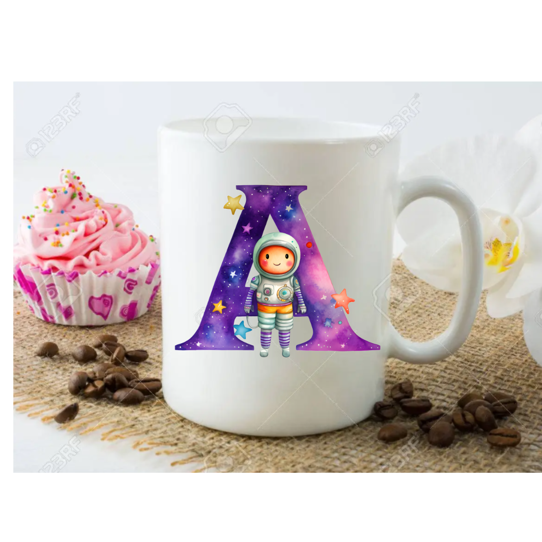 Illustrated Alphabet Mug - Astronaut